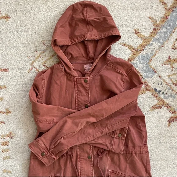 Lucky Brand rust colored cargo snap button down Jacket - Picture 3 of 6